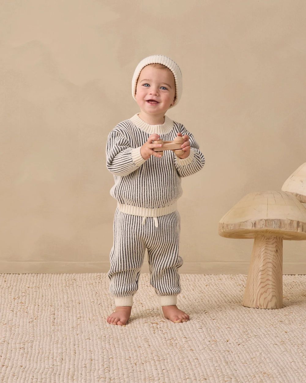 Babesta Chunky Knit Pant Midnight Stripe by Quincy Mae