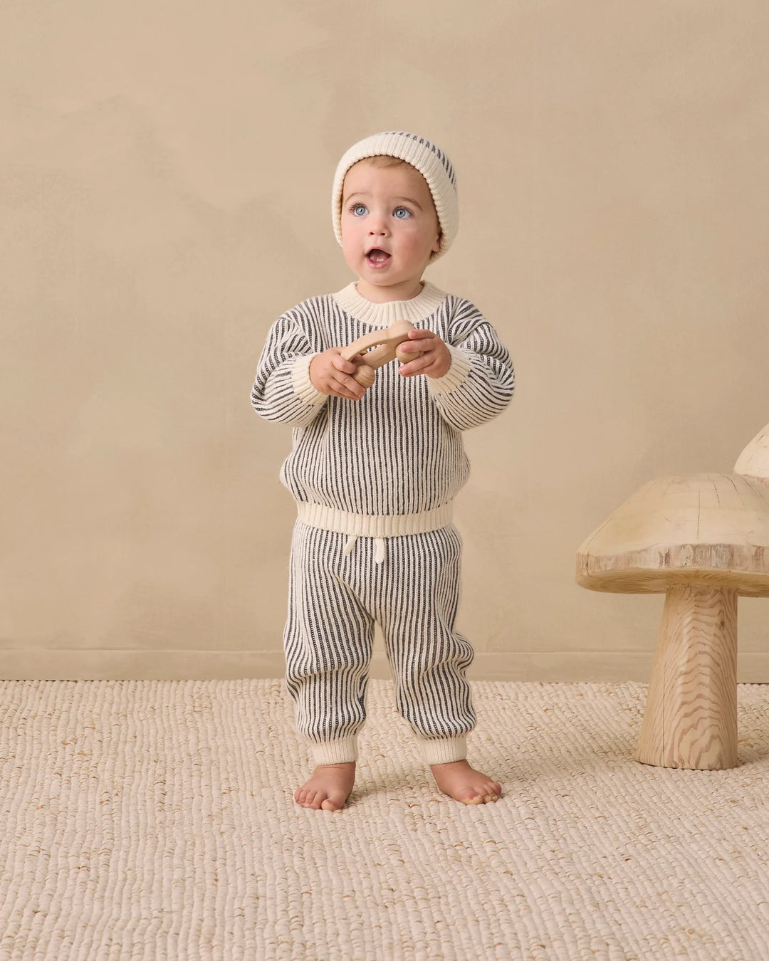 Babesta Chunky Knit Pant Midnight Stripe by Quincy Mae