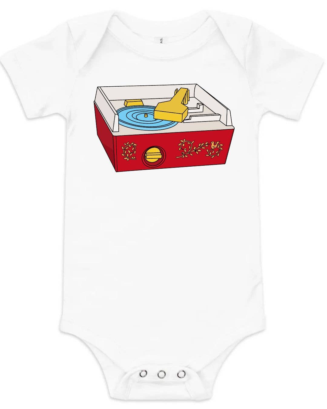 Babesta Classic Toy Record Player Graphic Onesie
