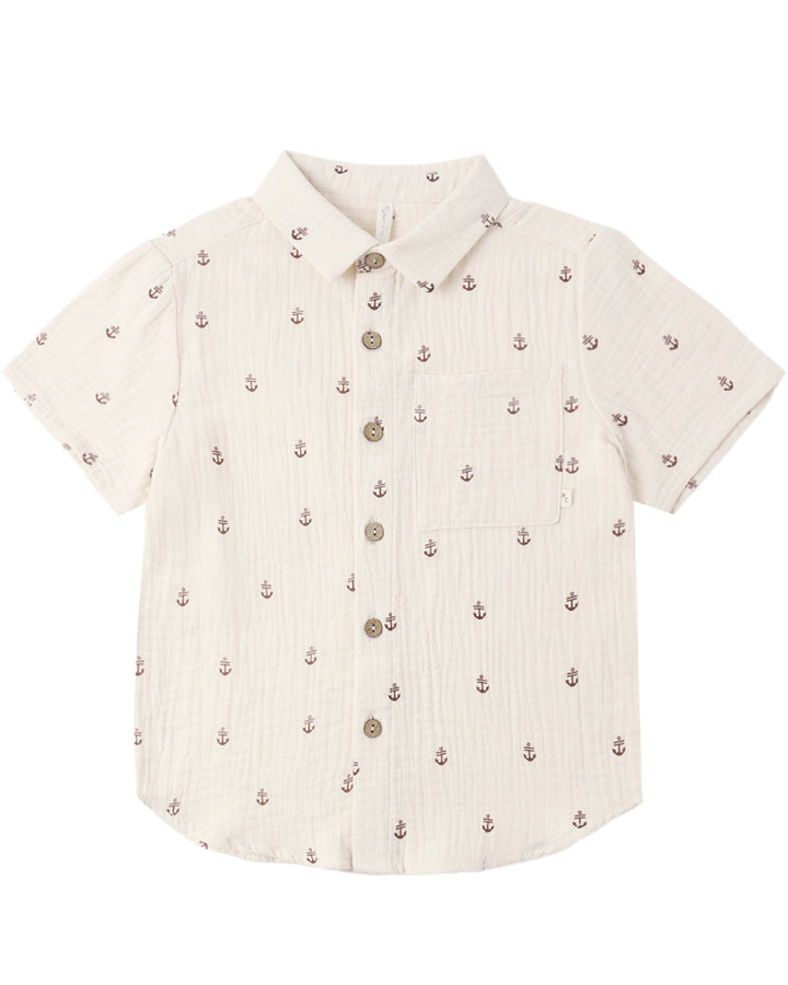 Babesta Collared Short Sleeve Shirt - Anchors by Rylee and Cru