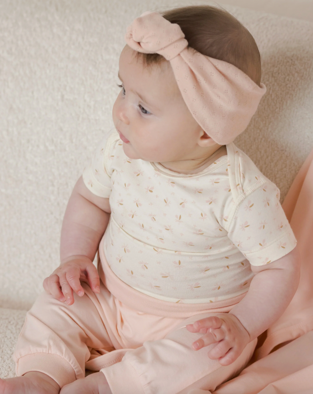 Babesta Cotton Baby Pant - Petal by Quincy Mae