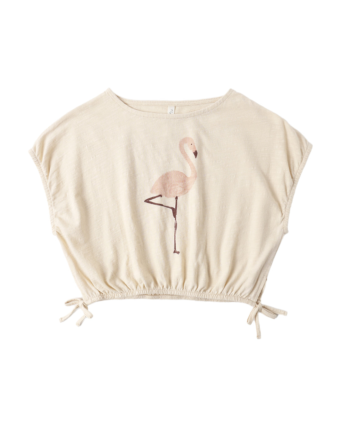 Babesta Cropped Cinch Tee- Flamingo by Rylee and Cru