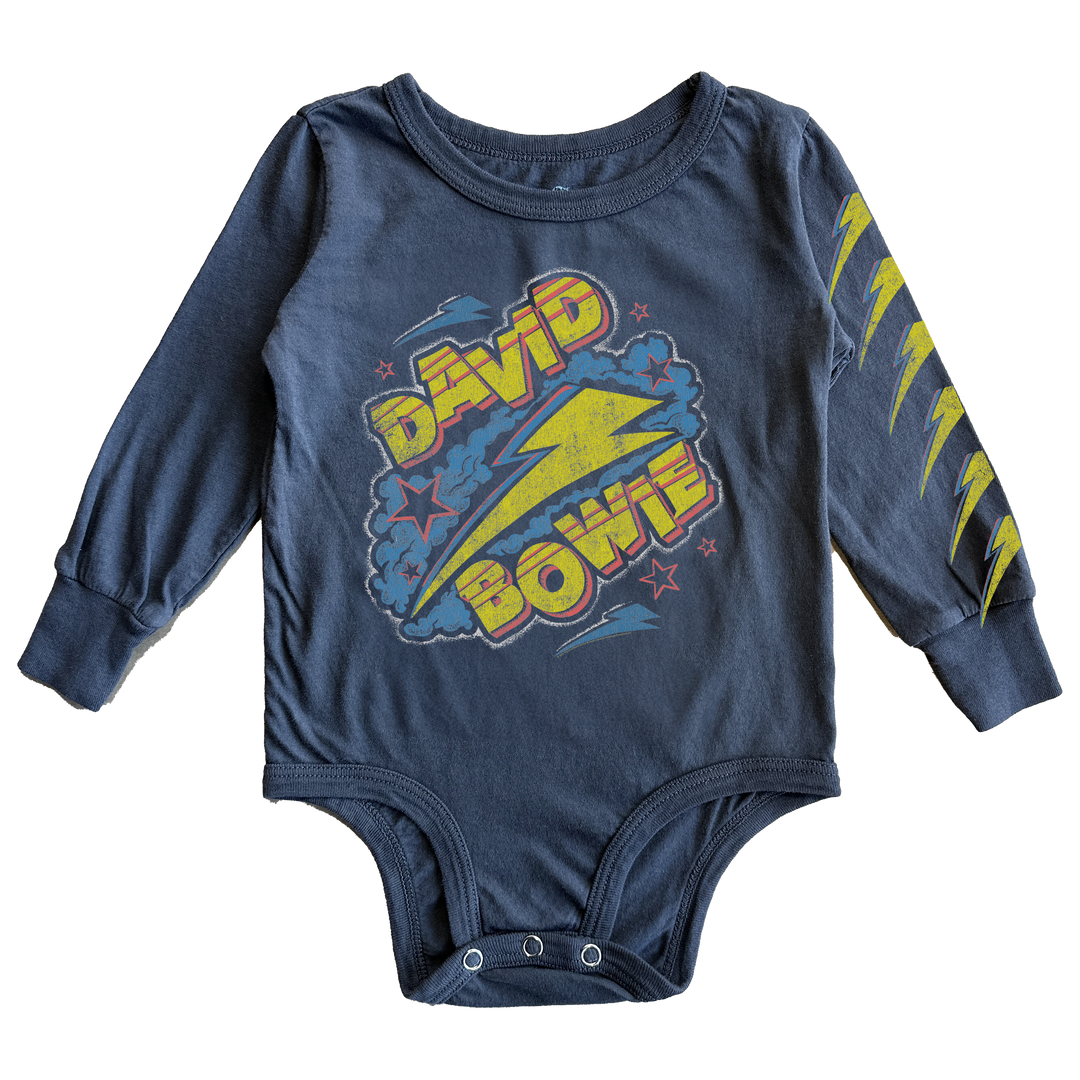 Babesta David Bowie Bolts and Stars Onesie by Rowdy Sprout