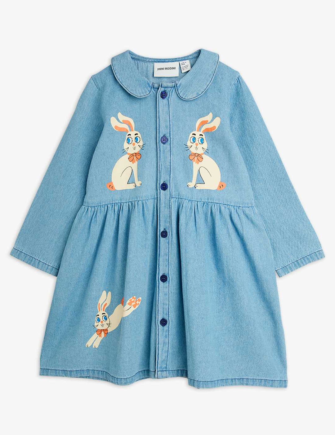 Babesta Denim Rabbit Woven Dress by Mini Rodini