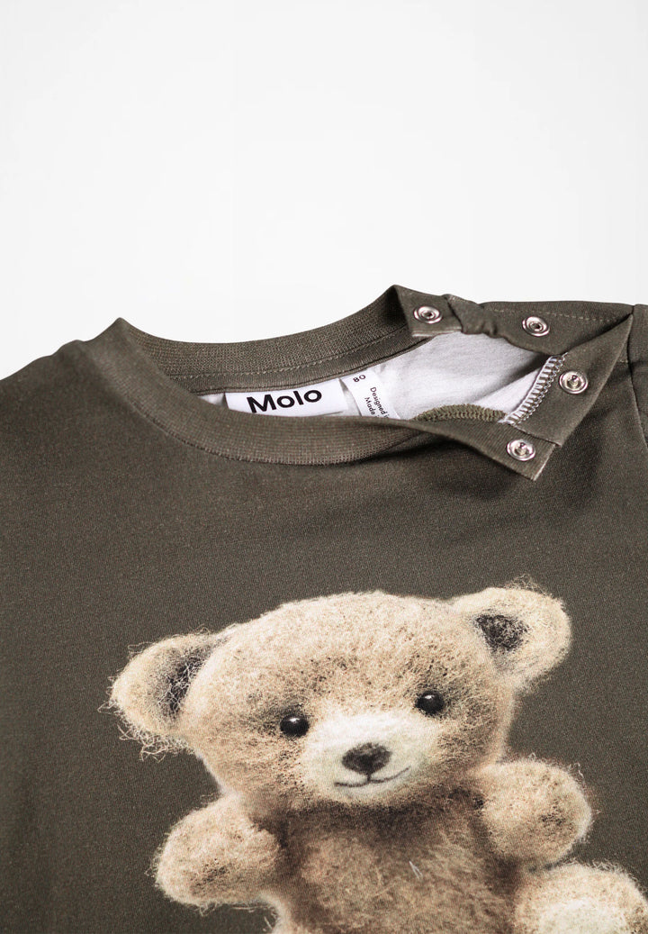 Babesta Eloy Felt Bear Long Sleeve Shirt by Molo