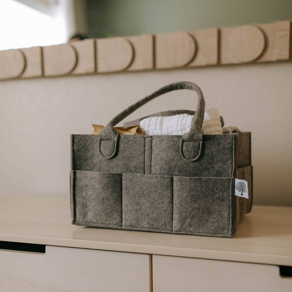 Babesta Felt Diaper Caddy - Peppercorn by Parker Baby Co