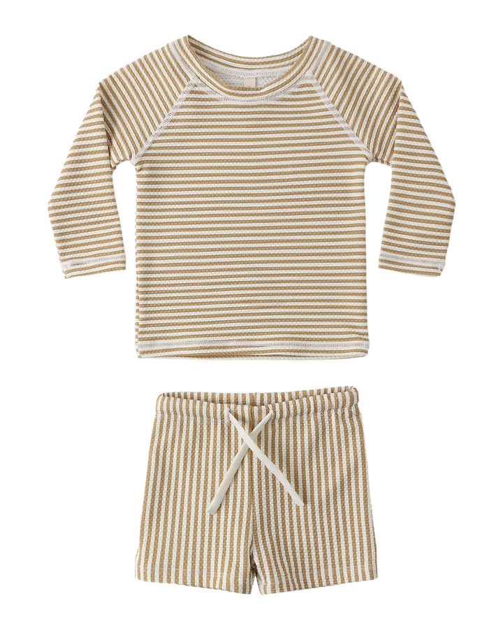 Babesta Finn Rashguard Set - Honey Stripe by Quincy Mae