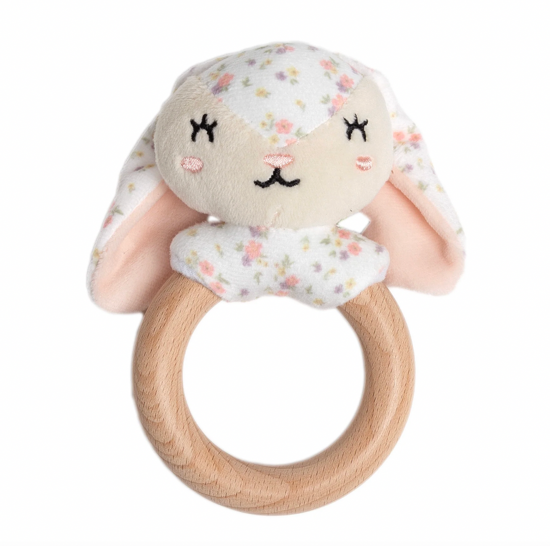 Babesta Floral Bunny Wooden Teether by Pearhead