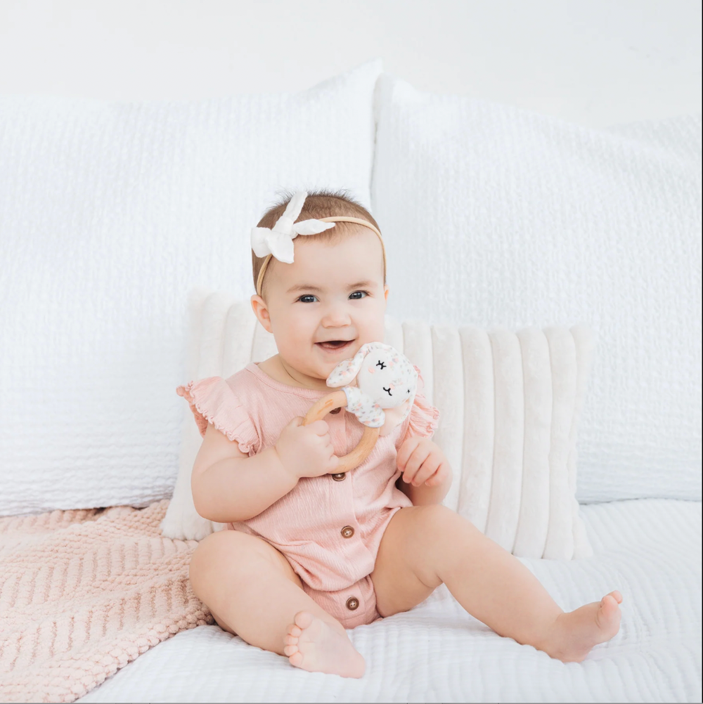 Babesta Floral Bunny Wooden Teether by Pearhead