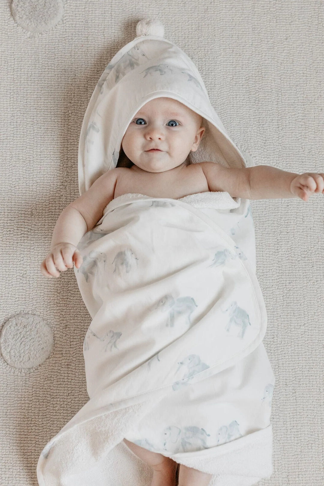 Babesta Follow Me Elephant Hooded Towel by Pehr