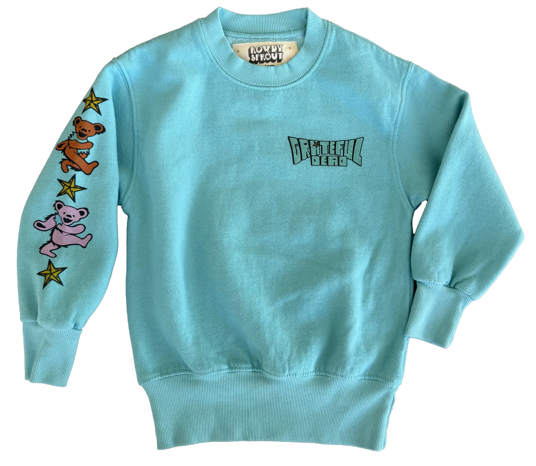 Babesta Grateful Dead Cosmic Bears Blue Sweatshirt by Rowdy Sprout