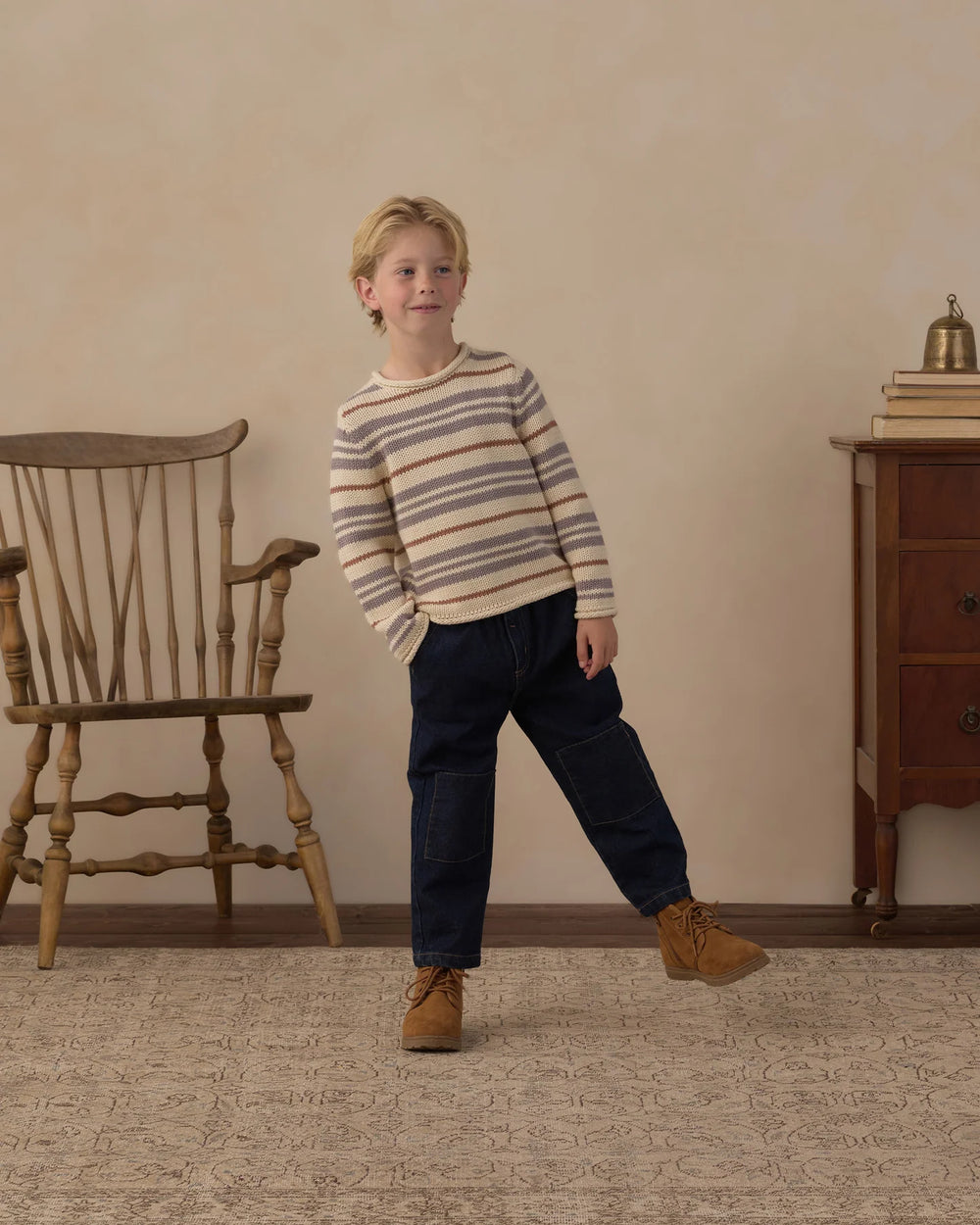 Babesta Jacques Sweater Dusty Blue Stripe by Rylee + Cru