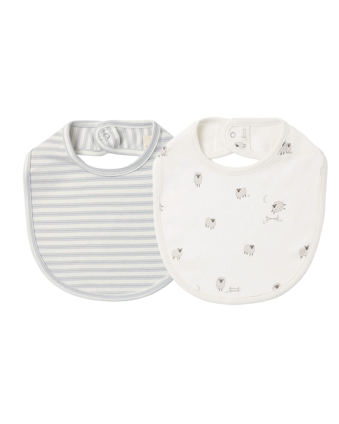 Babesta Jersey Bib 2-Pack Sheep / Cloud Stripe