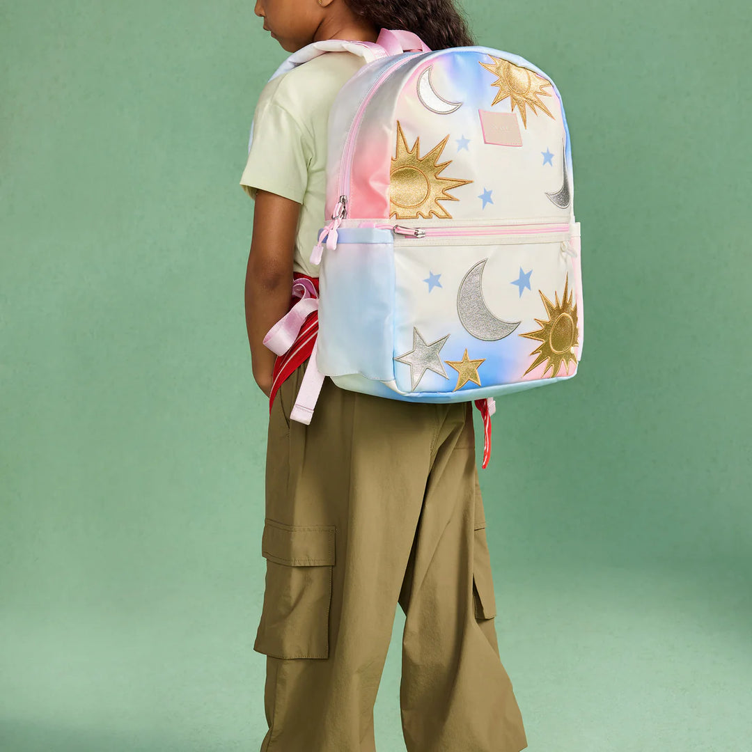 celestial mini backpack State Bags Kane Kids Sun Moon Metallic The Green Crib & Kid grab items Magnetic closing Kane Kids Celestial Backpack