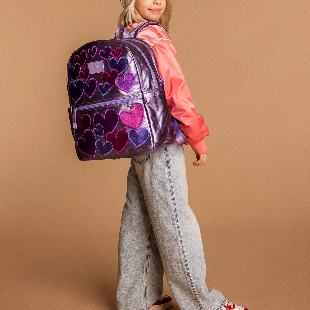 Babesta Kane Kids Double Pocket 3D Hearts Backpack by State Bags