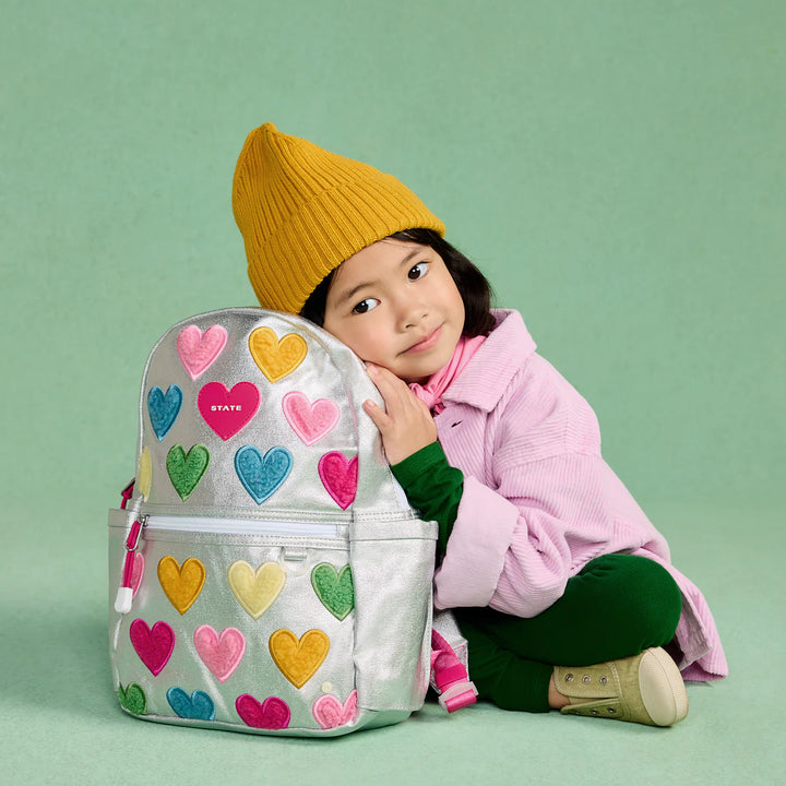 Babesta Kane Kids Mini Happy Fuzzy Hearts Backpack by State Bags