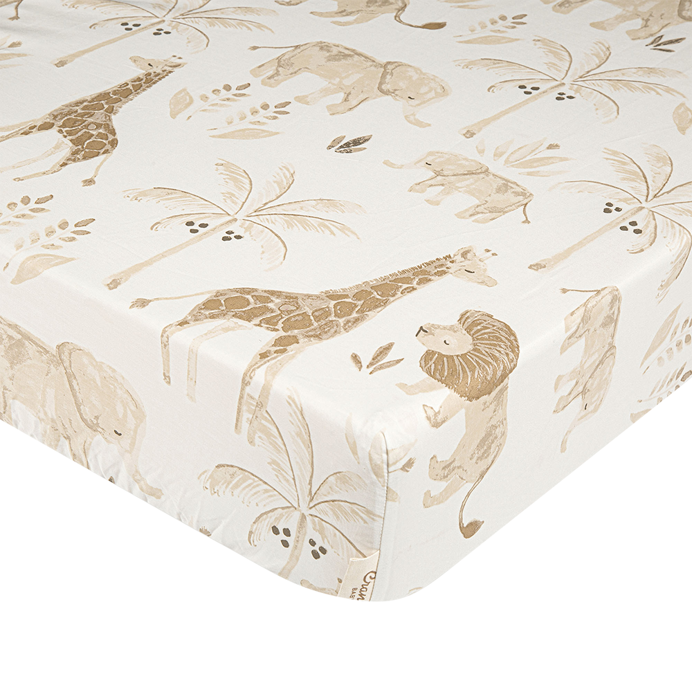 Babesta Kendi Animal Crib Sheet by Crane Baby