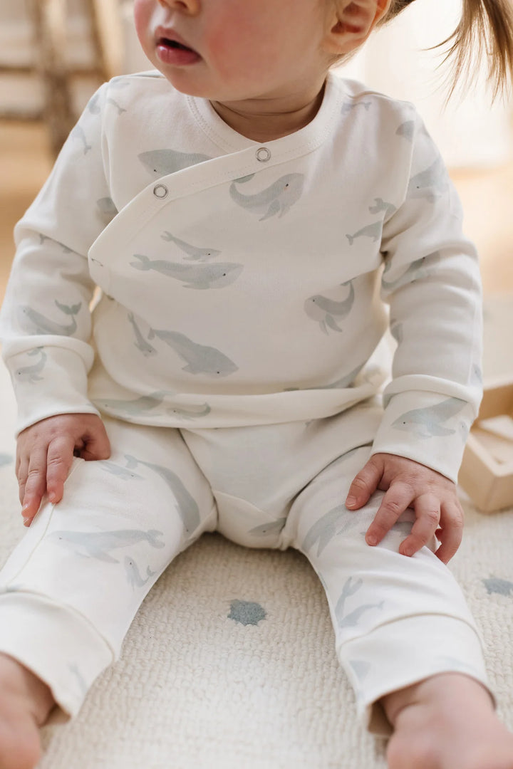 Babesta Kimono Romper - Follow Me Whale by Pehr