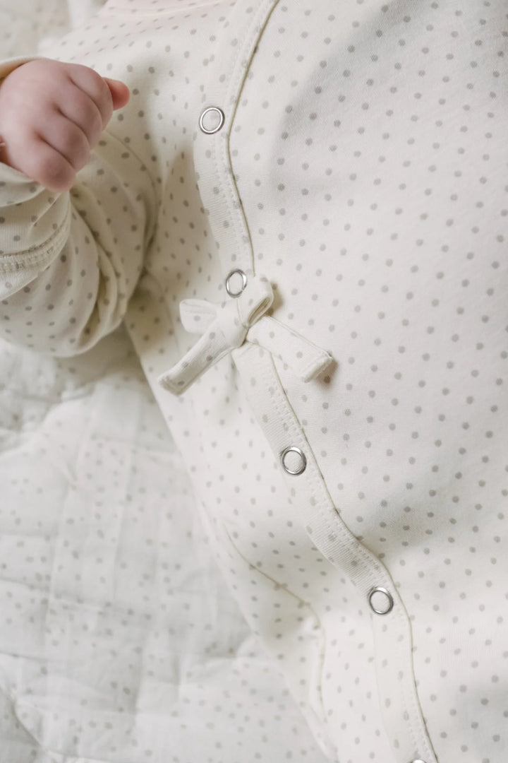 Babesta Kimono Romper - Pin Dot Pebble by Pehr