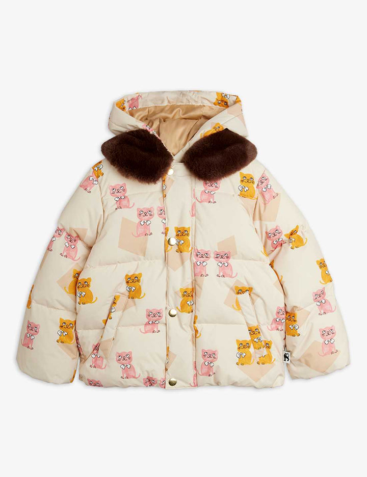 Babesta Kittens Faux Fur Collar Puffer by Mini Rodini