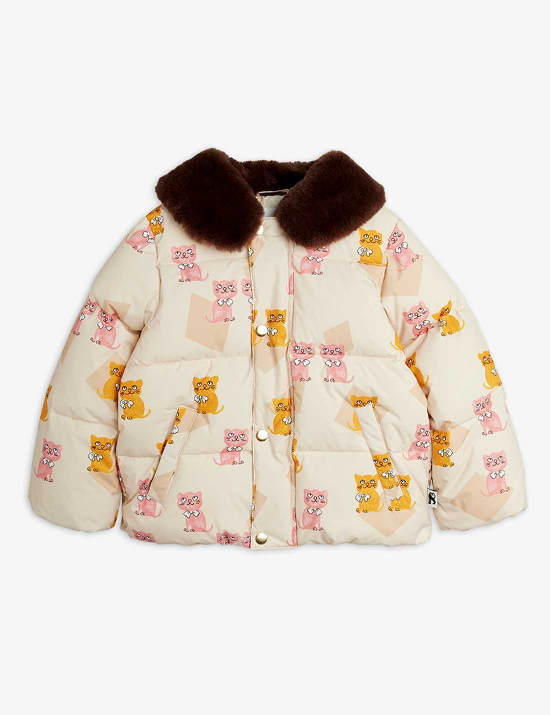 Babesta Kittens Faux Fur Collar Puffer by Mini Rodini