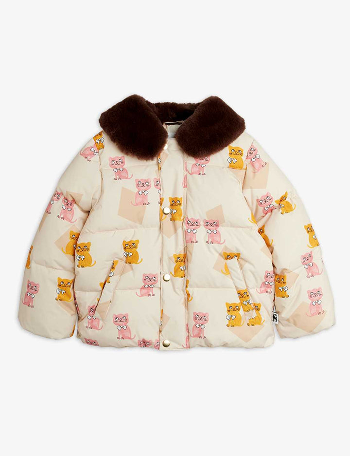 Babesta Kittens Faux Fur Collar Puffer by Mini Rodini