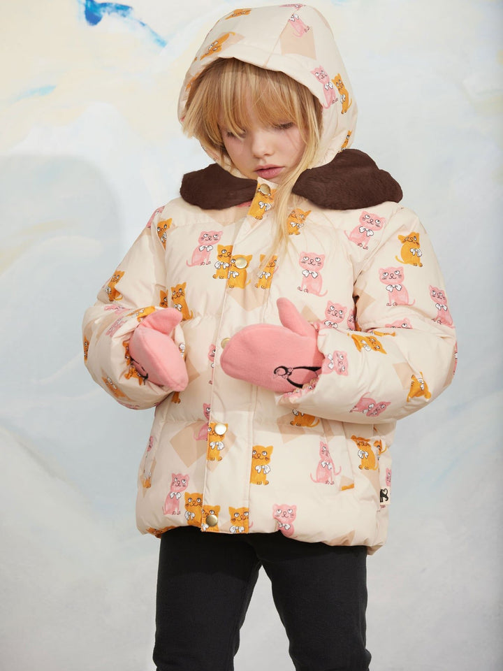 Babesta Kittens Faux Fur Collar Puffer by Mini Rodini