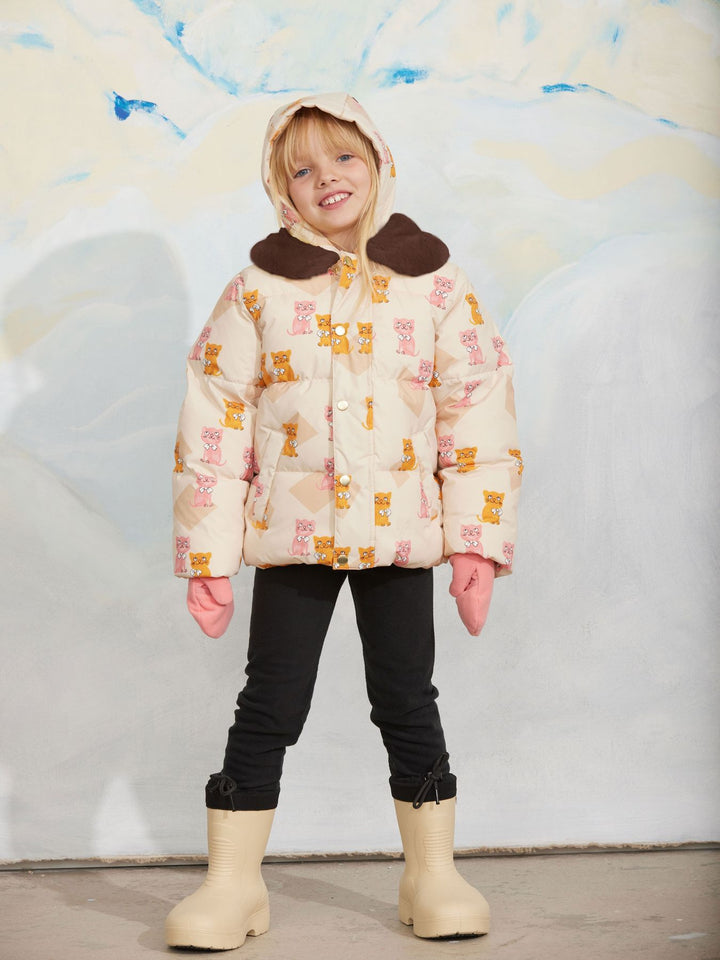 Babesta Kittens Faux Fur Collar Puffer by Mini Rodini