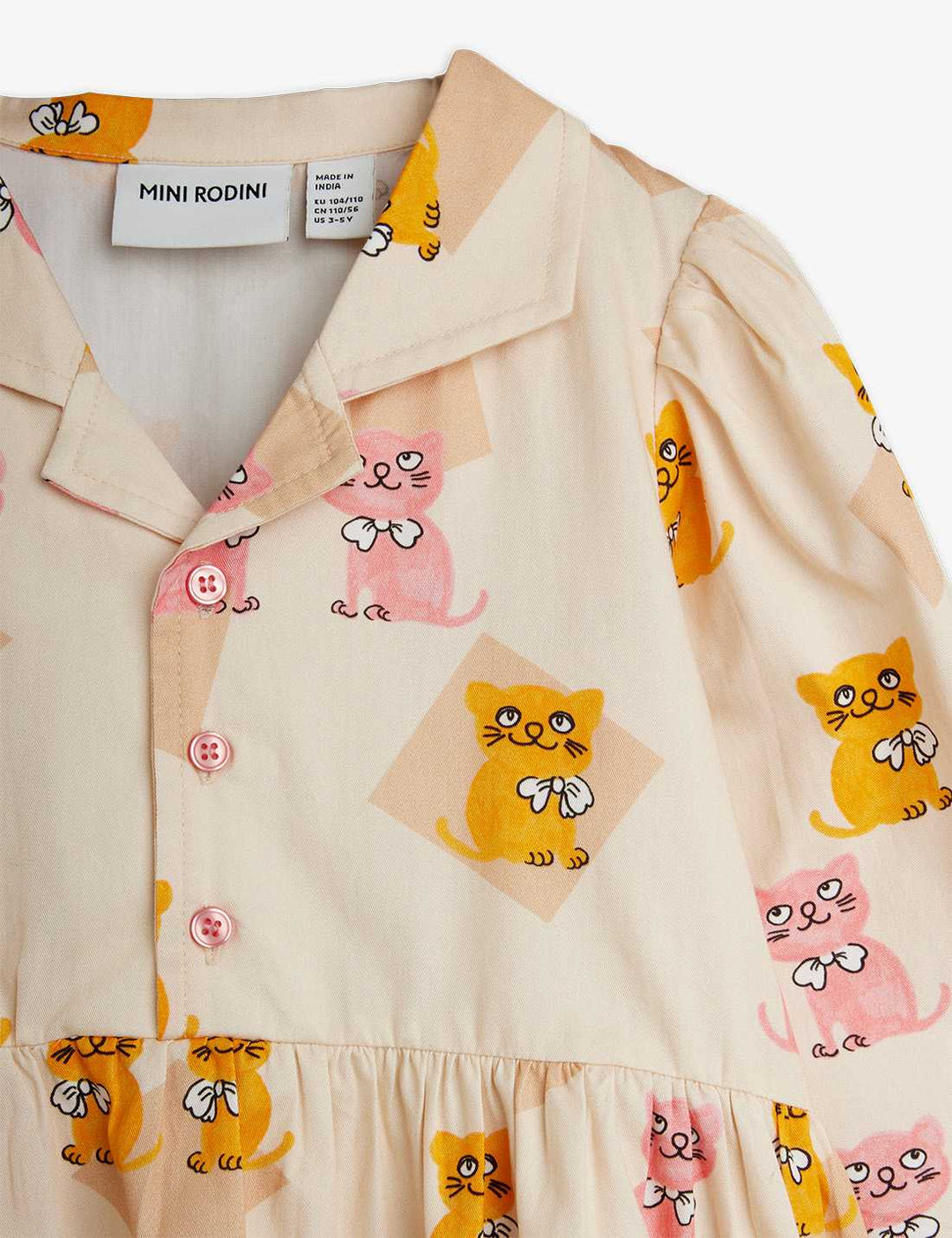 Babesta Kittens aop Woven Dress by Mini Rodini 