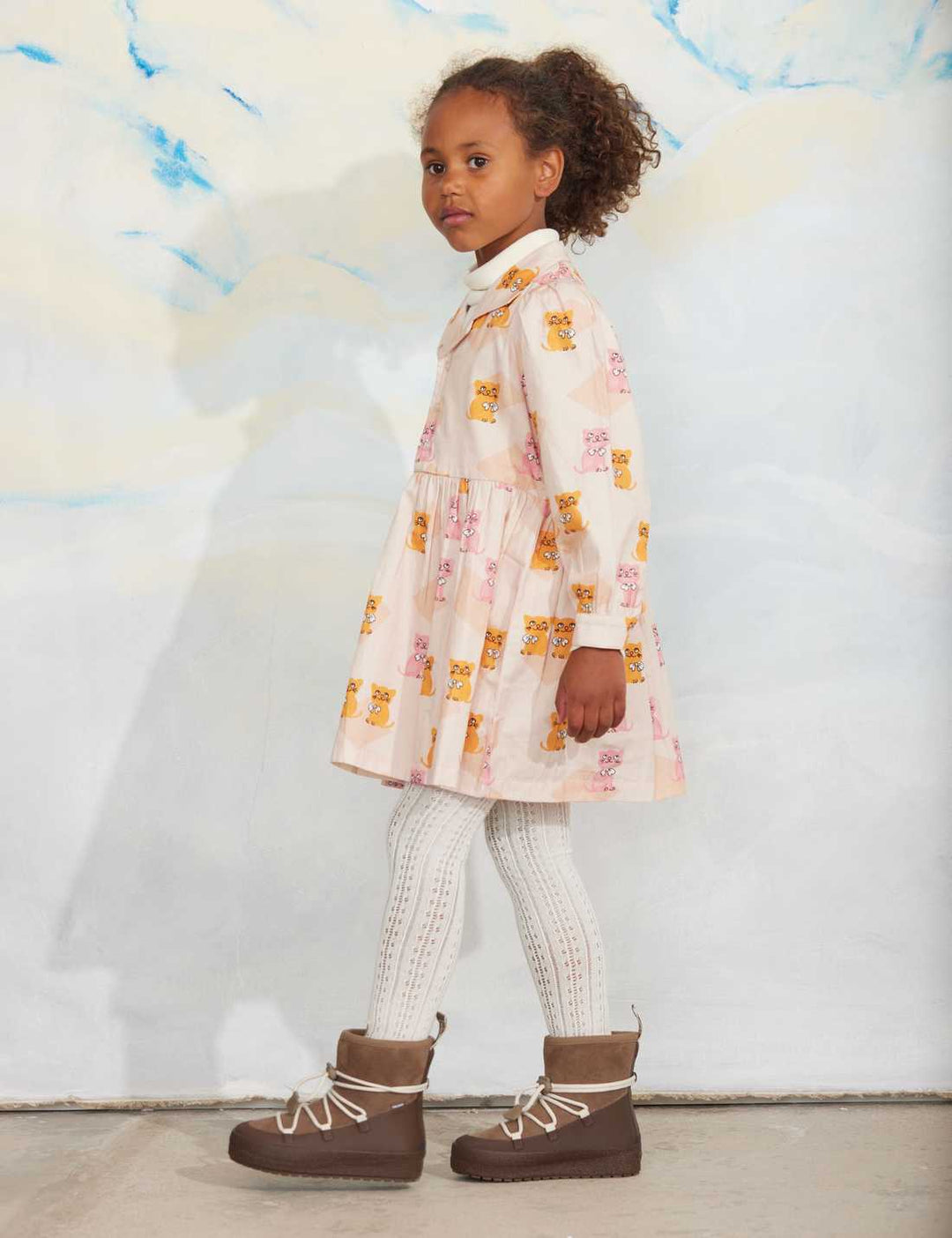 Babesta Kittens aop Woven Dress by Mini Rodini 