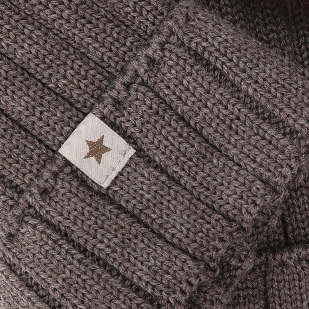 Babesta Knit Alpaca Hat Pom Poms - Brown Melange by Huttelihut