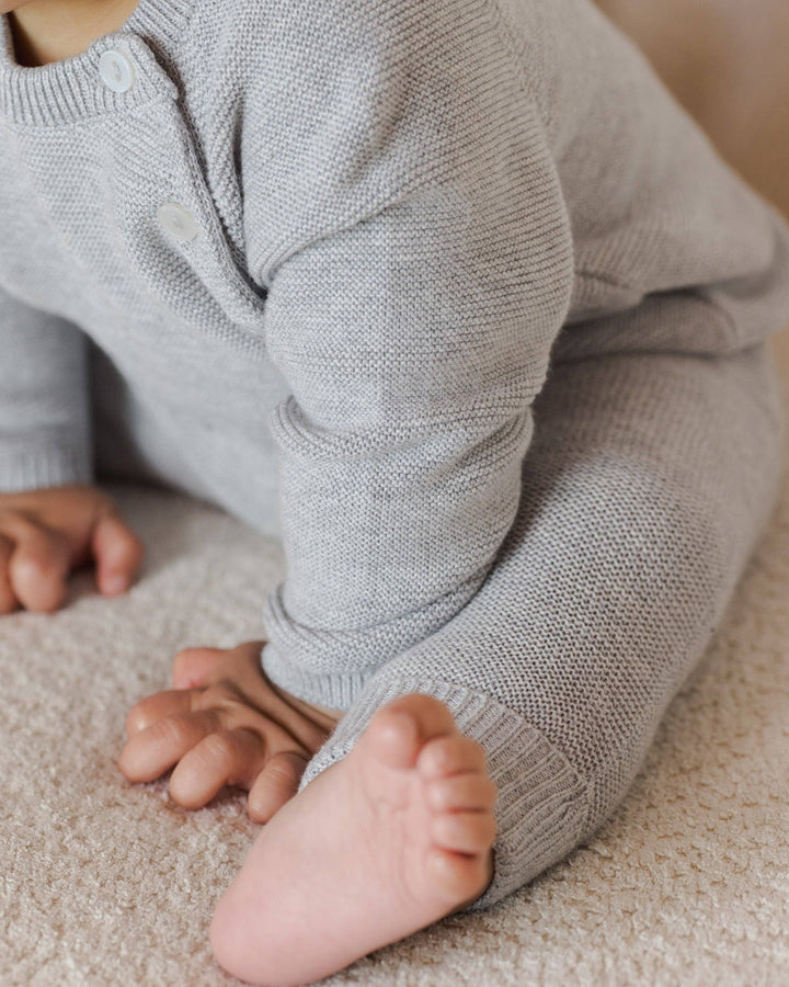 Babesta Knit Pant Heathered Dusty Blue by Quincy Mae