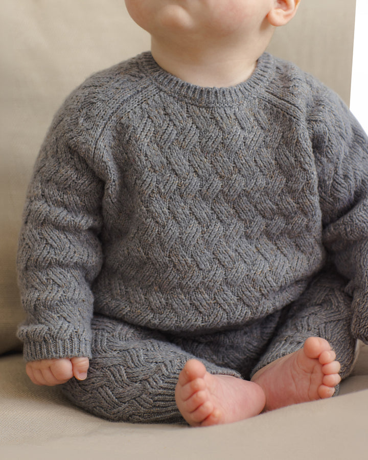 Babesta Knit Sweater Heathered Slate by Quincy Mae