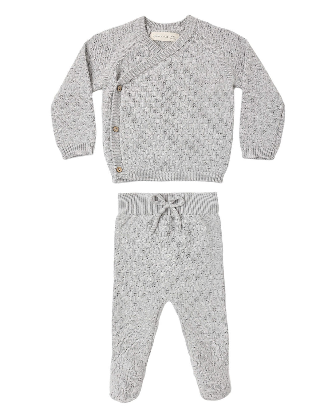Babesta Knit Wrap Top & Pant Set Cloud by Quincy Mae
