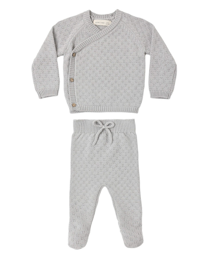 Babesta Knit Wrap Top & Pant Set Cloud by Quincy Mae