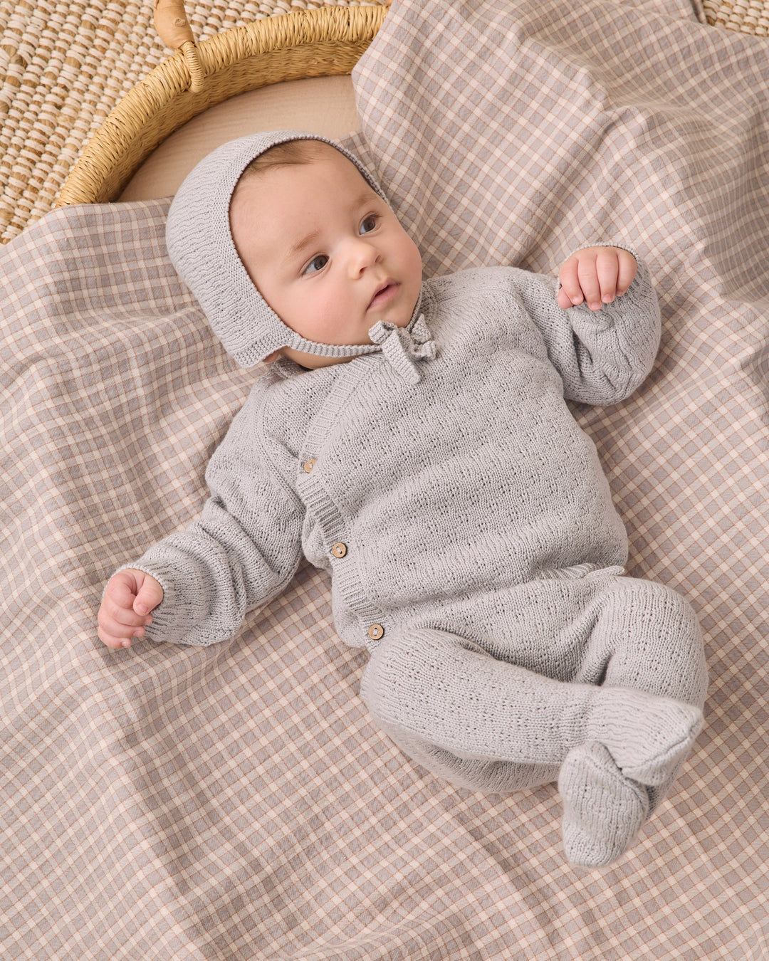 Babesta Knit Wrap Top & Pant Set Cloud by Quincy Mae