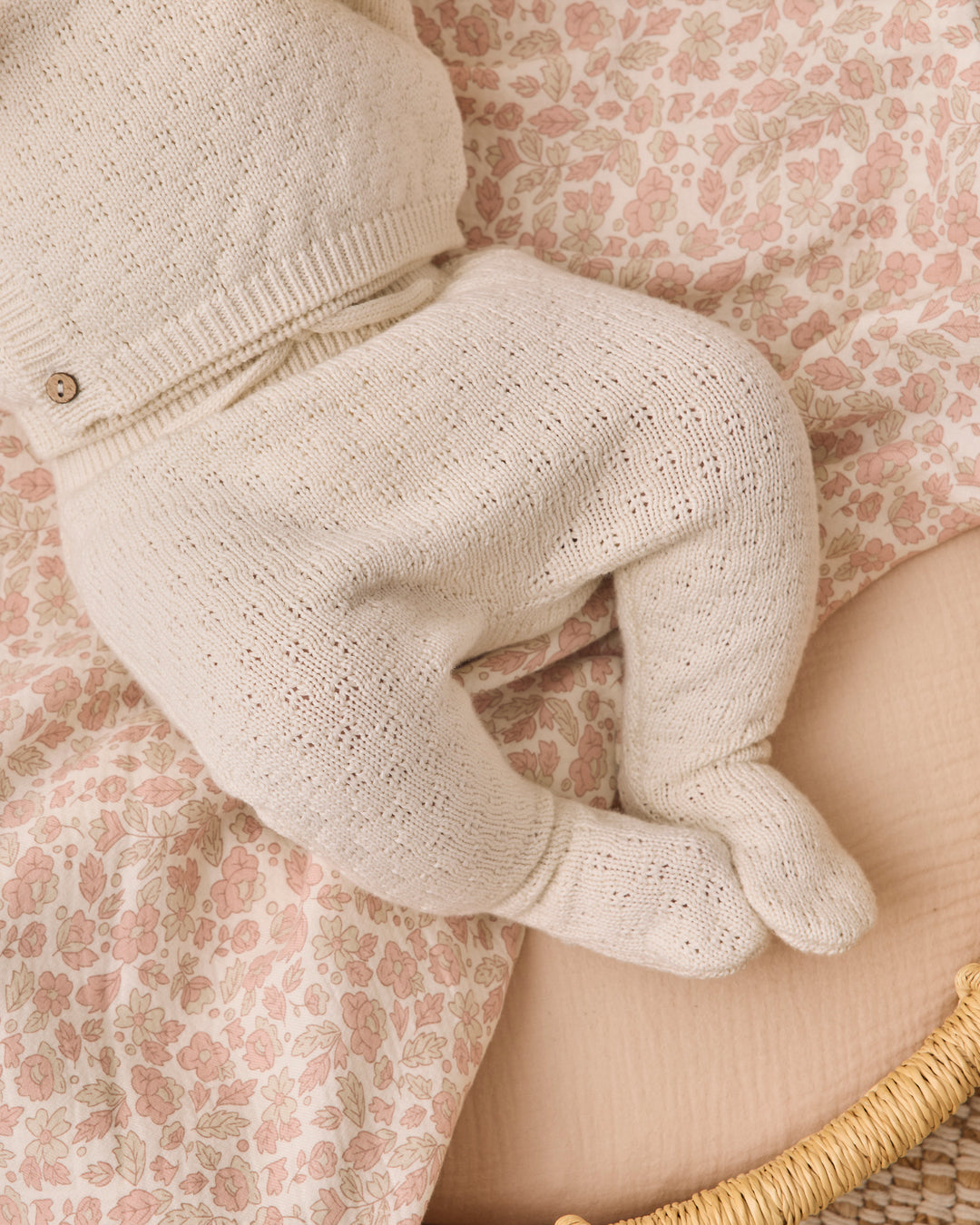 Babesta Knit Wrap Top & Pant Set Natural by Quincy Mae
