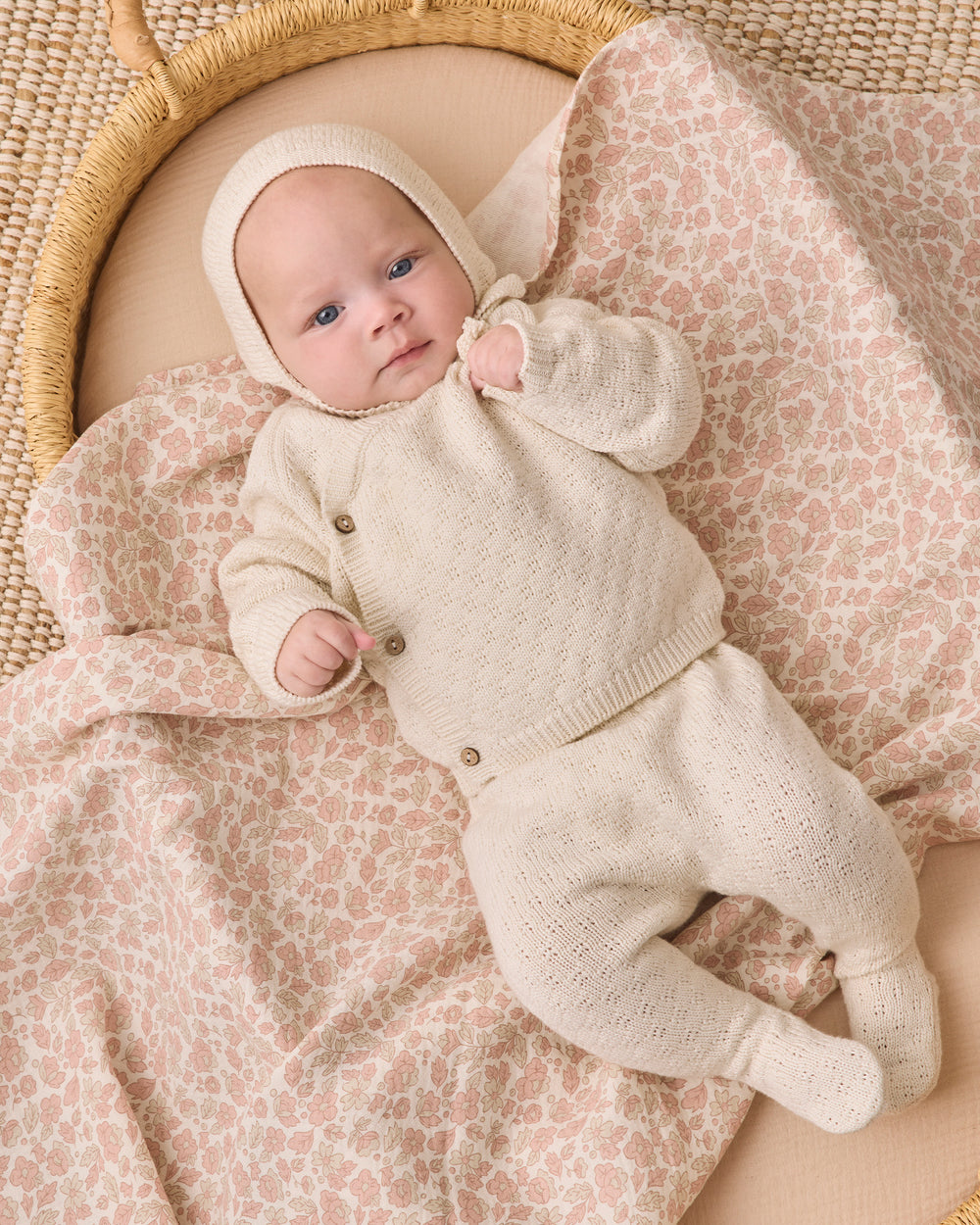 Babesta Knit Wrap Top & Pant Set Natural by Quincy Mae