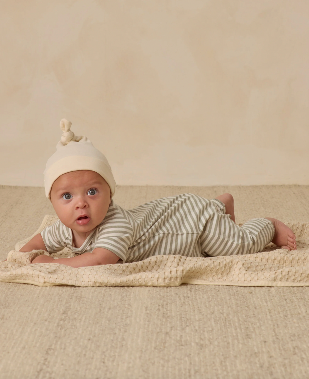 Babesta Knotted Baby Hat - Ivory by Quincy Mae