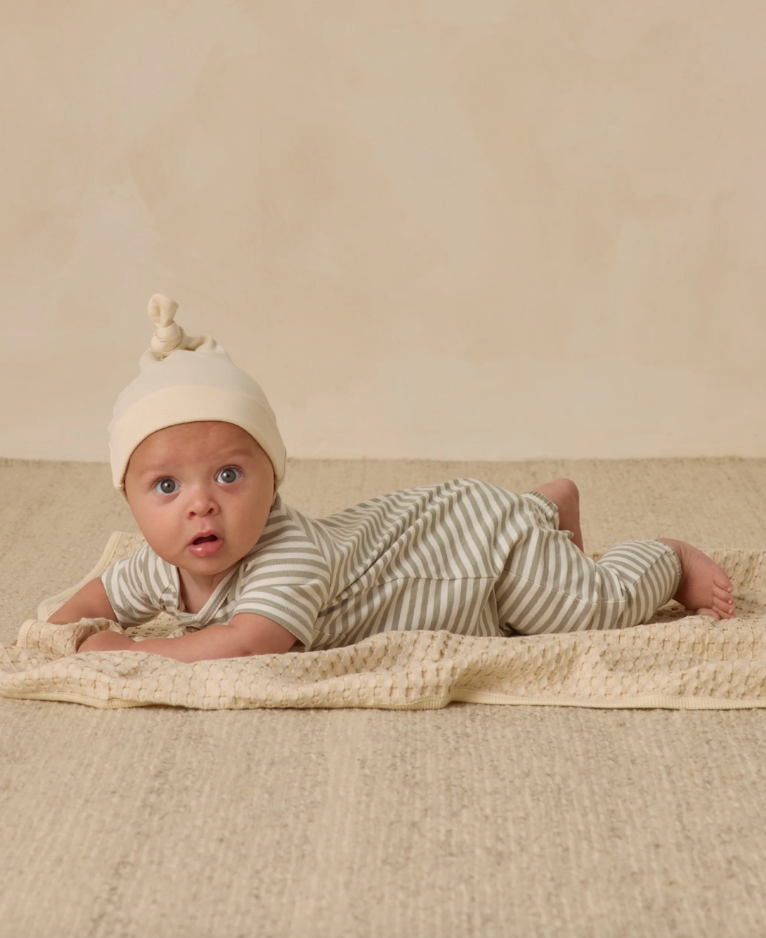 Babesta Knotted Baby Hat - Ivory by Quincy Mae