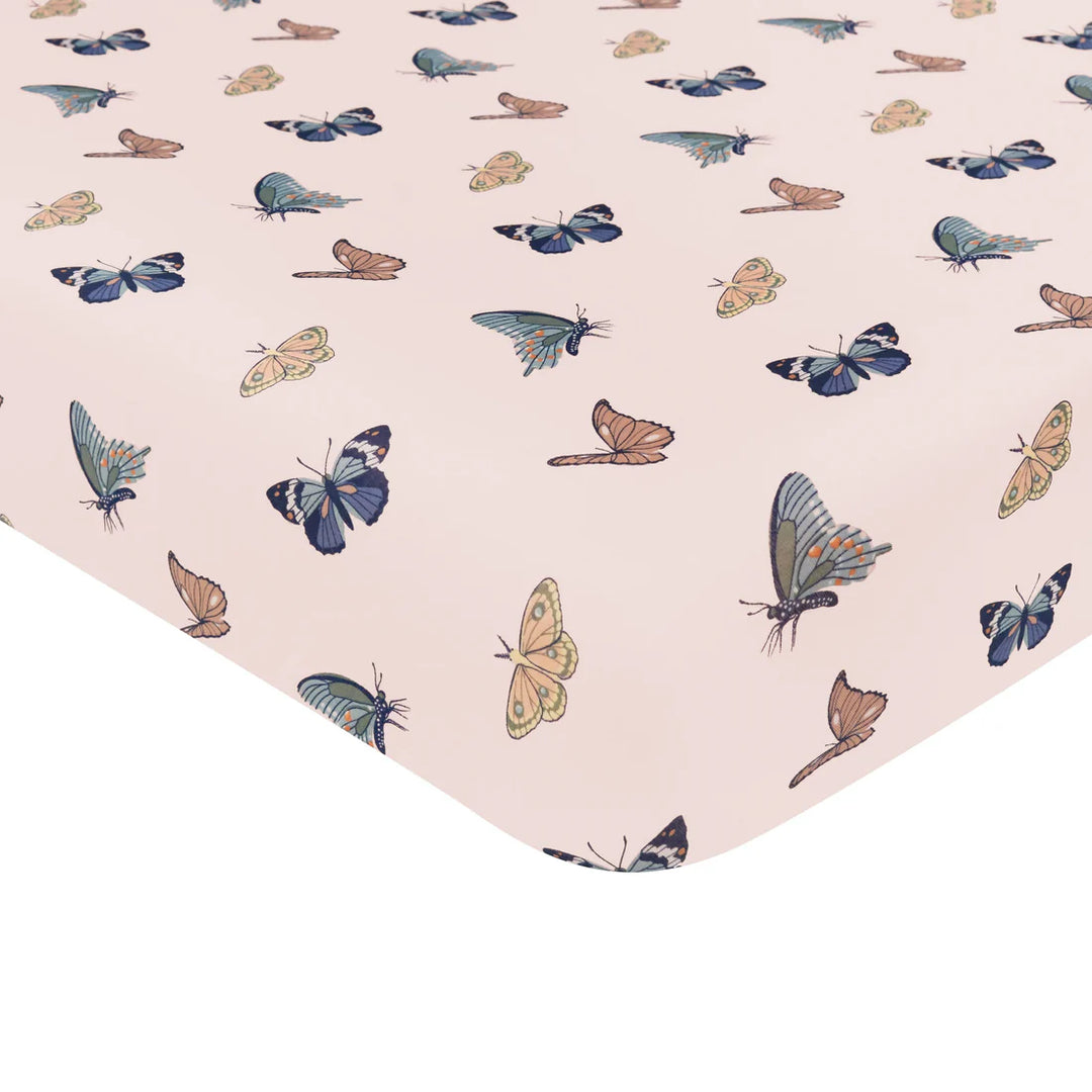 Babesta Kyte Baby Crib Sheet - Blush Butterfly