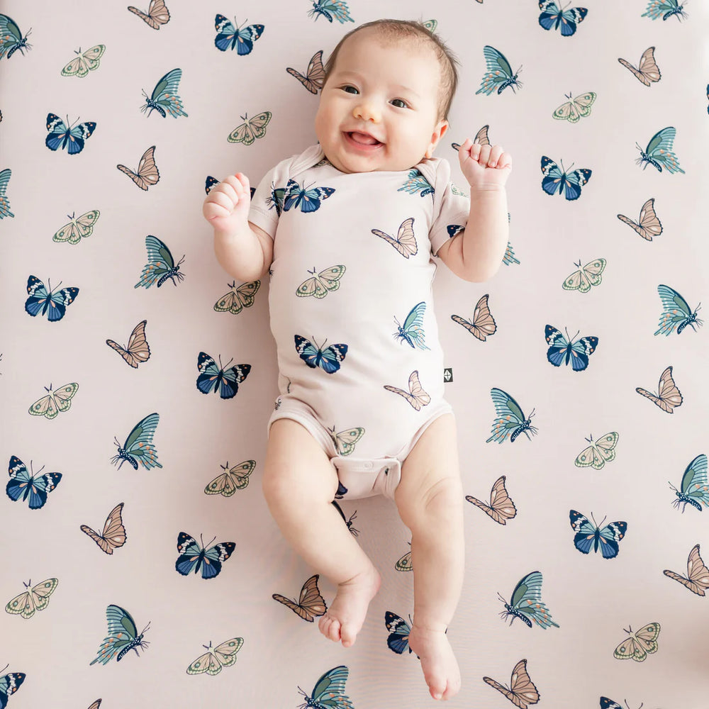 Babesta Kyte Baby Crib Sheet - Blush Butterfly