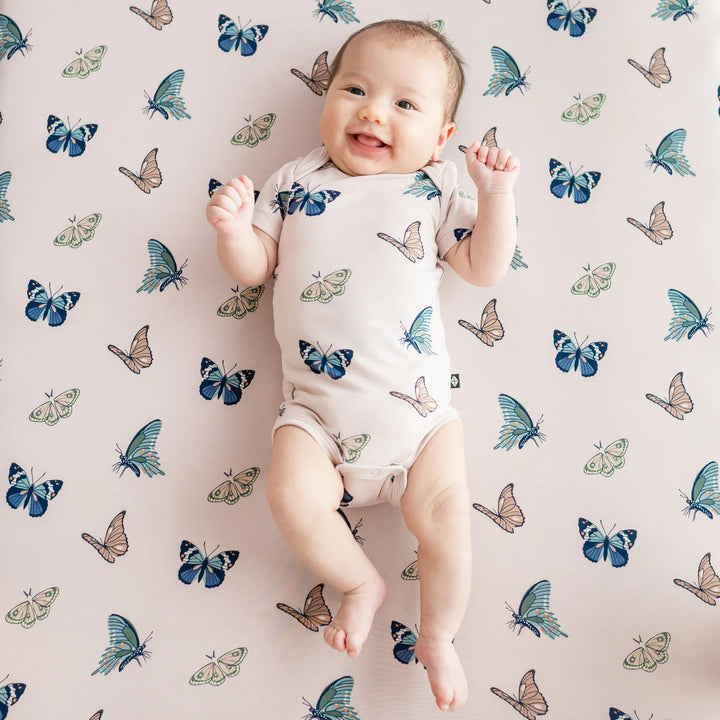 Babesta Kyte Baby Crib Sheet - Blush Butterfly