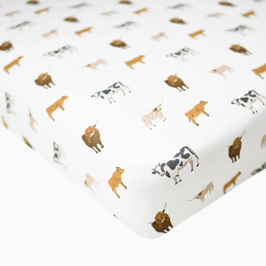 Babesta Kyte Baby Crib Sheet - Moo