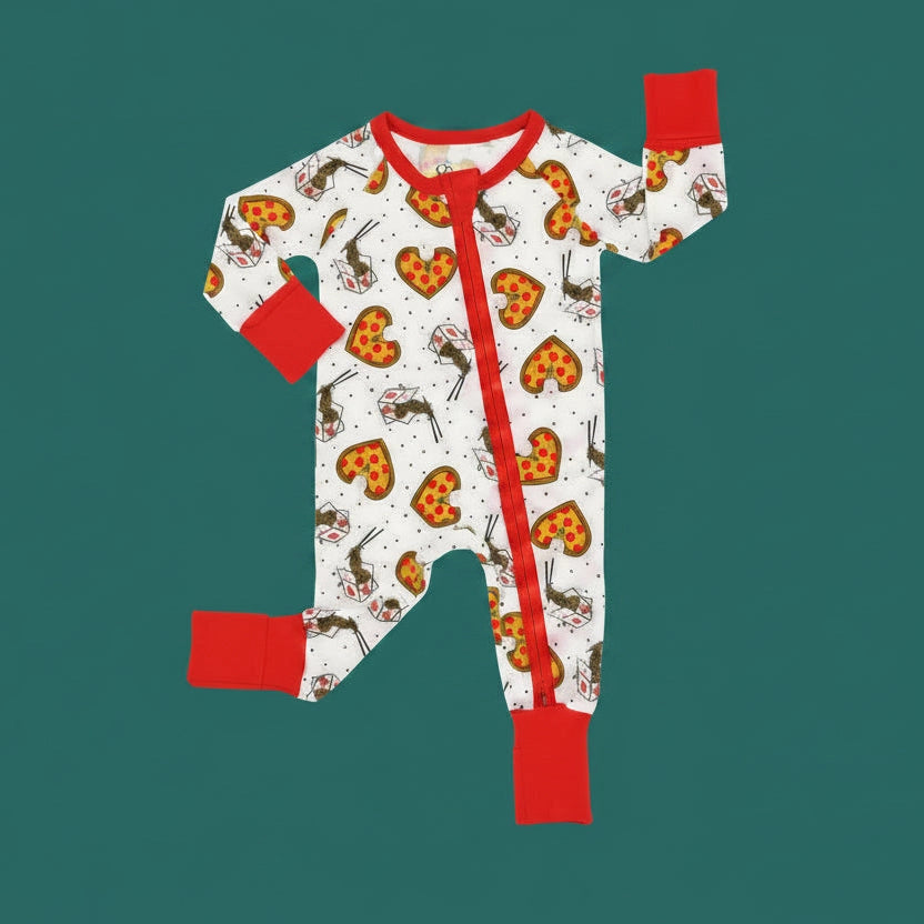Babesta Lo Mein Pizza Zipper Onesie by PiccoliNY