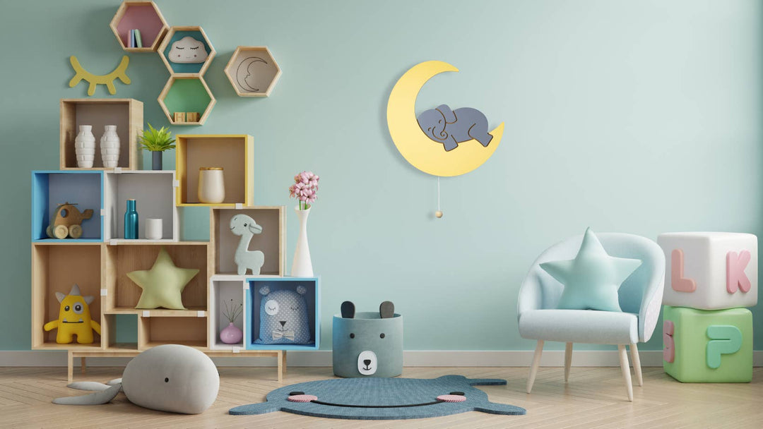 Babesta LumiDreams Elephant On Moon Wall Lamp