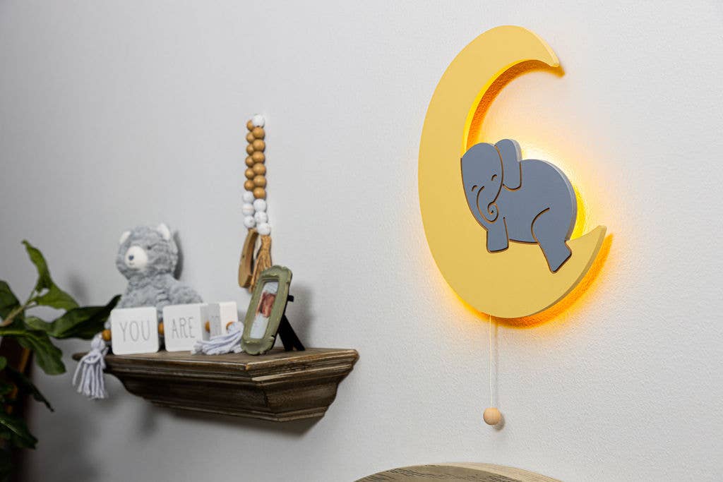 Babesta LumiDreams Elephant On Moon Wall Lamp