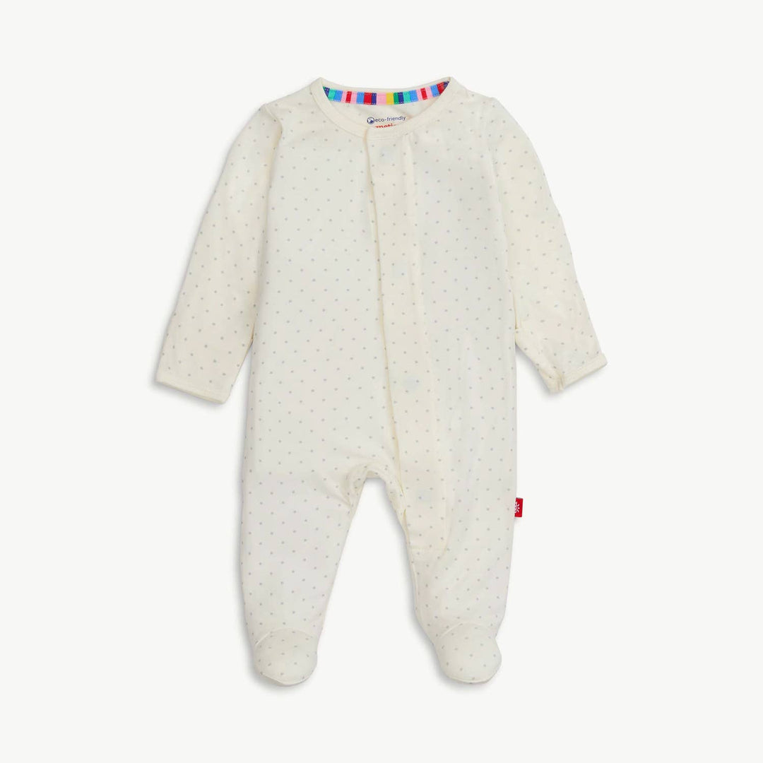 Babesta Magnetic Me Footie - Pin Dot Cream