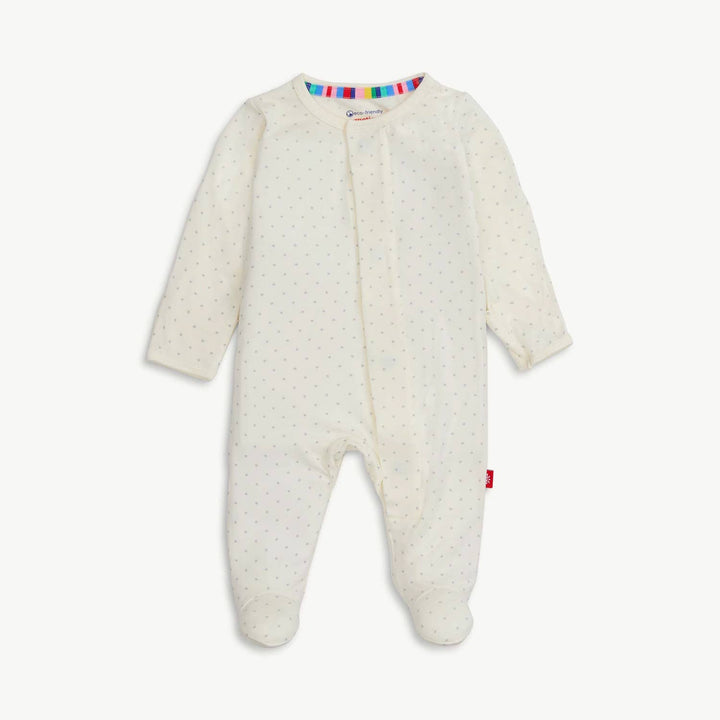 Babesta Magnetic Me Footie - Pin Dot Cream