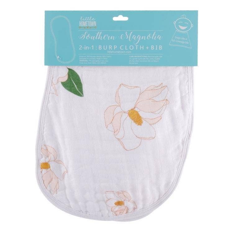 Babesta Magnolia Baby Burp Cloth and Bib